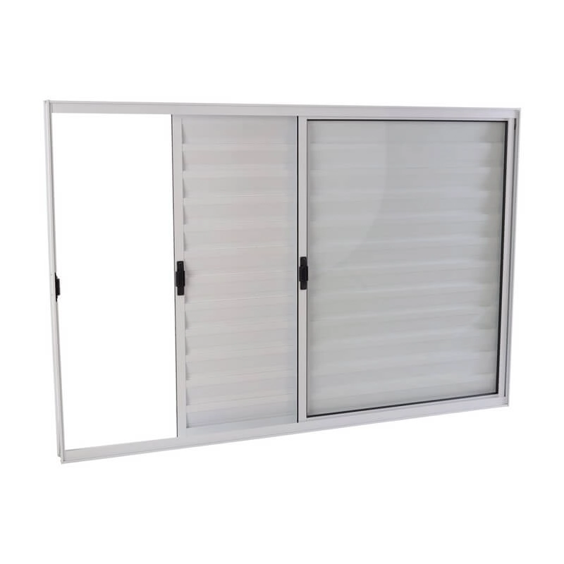 Janela Veneziana Em Alumínio 100 X 100 X 8 Cm 3 Folhas Esquerda  Branco Básica Mmachado
