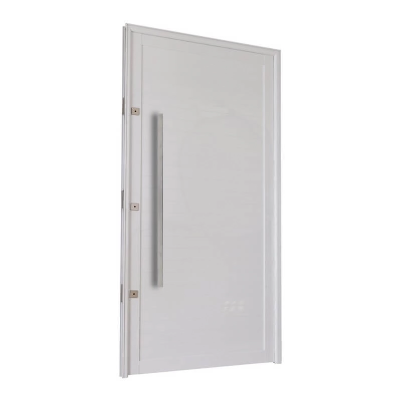 Porta De Giro Lambri Em Alumínio 215 X 104 X 6 Cm Com Puxador Esquerda Branco Suprema Mmachado