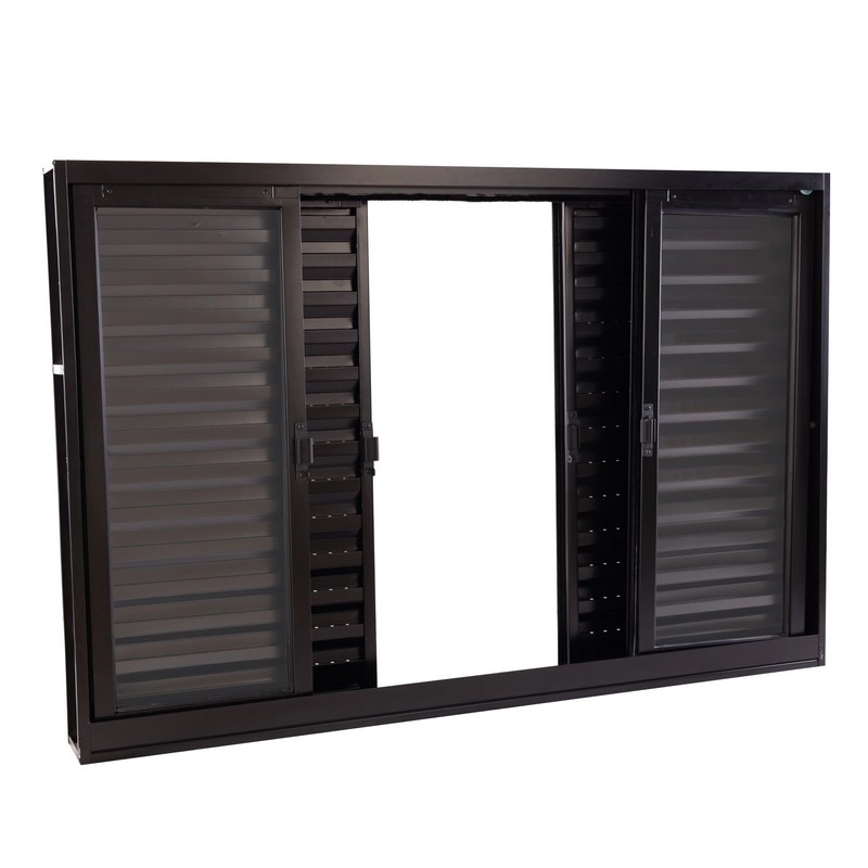 Janela Veneziana Em Aço 100 X 120 X 12 Cm 6 Folhas Preto Prática Mmachado