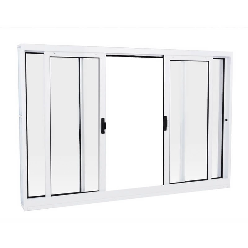 Janela De Correr Em Aço 100 X 150 X 12 Cm 4 Folhas Branco Prática Mmachado