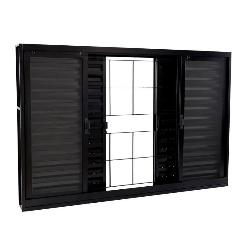 Janela Veneziana Em Aço 100 X 150 X 12 Cm Com Grade 6 Folhas Preto Prática Mmachado