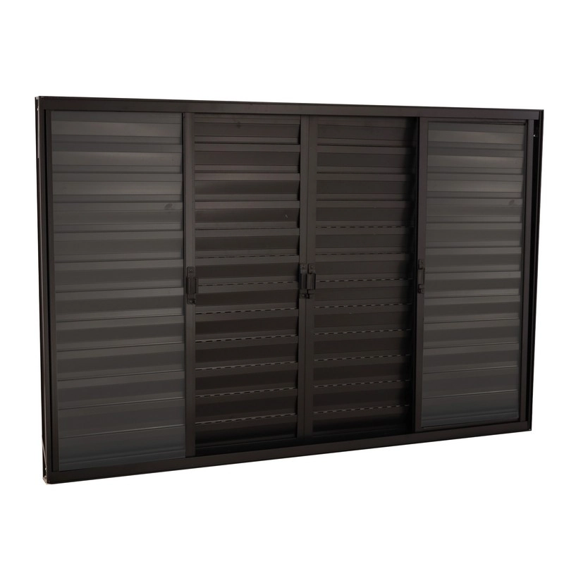 Janela Veneziana Em Alumínio 100 X 100 X 8 Cm 6 Folhas V. Boreal Preto Básica Mmachado