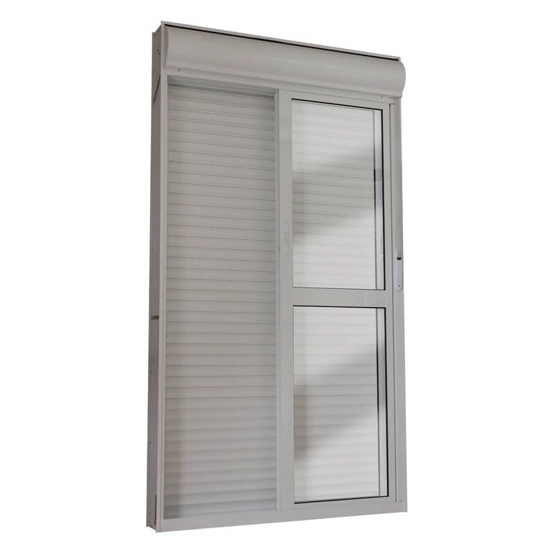 Porta Integrada Veneziana Em Alumínio 215 X 120 X 14 Cm 2 Folhas Branco Suprema Mmachado
