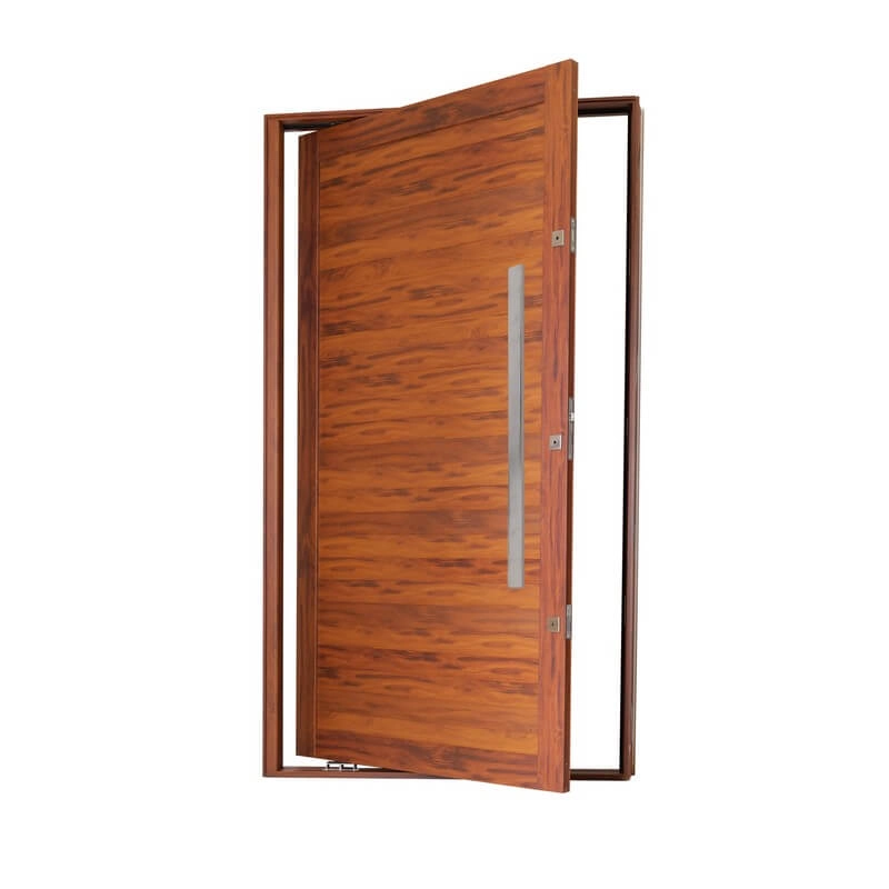 Porta Pivotante Lambri Em Alumínio 221 X 127 X 11 Cm Com Puxador Esquerda Madeira Suprema Mmachado