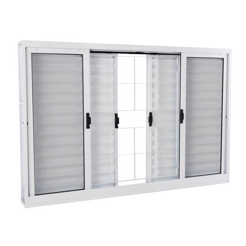 Janela Veneziana Em Aço 100 X 100 X 14 Cm 6 Folhas Grade Quad. Branco Prática Mmachado