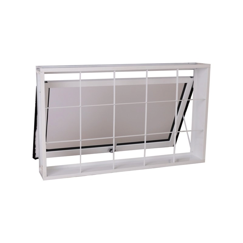 Janela Maxim-ar Em Aço 60 X 80 X 14 Cm Grade Quad. Branco Prática Mmachado
