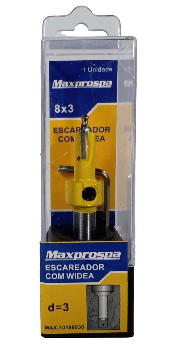 Escareador Com Widea 8mm E Broca De 3mm Ajustável Com Estojo