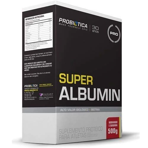 Super Albumin Morango Com Banana 500g Probiotica