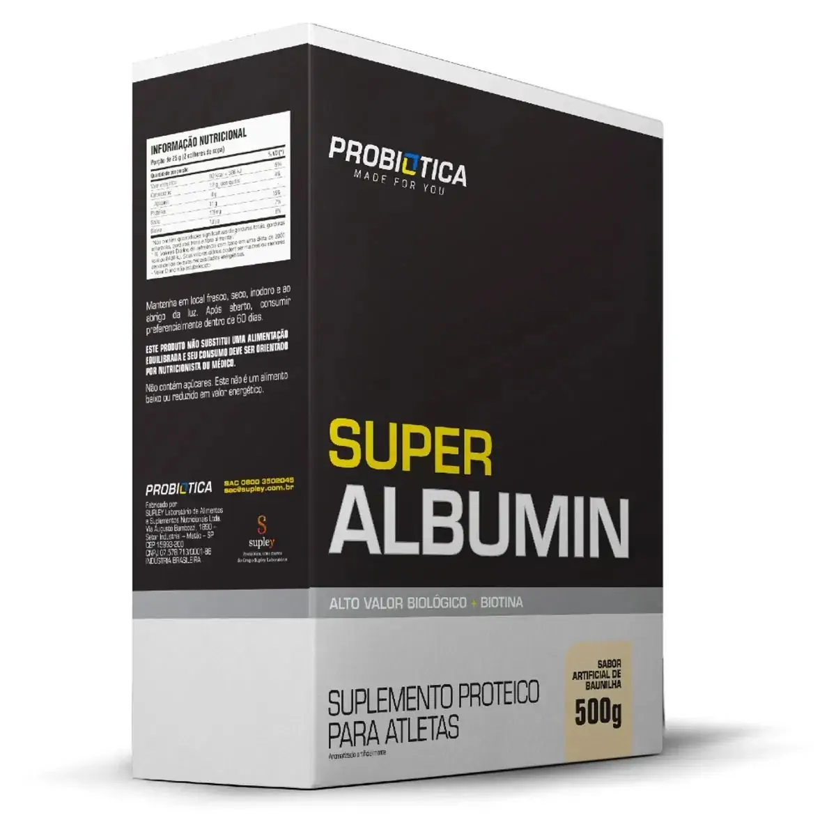 Super Albumin + Biotina Zero Açúcar 500g - Probiótica