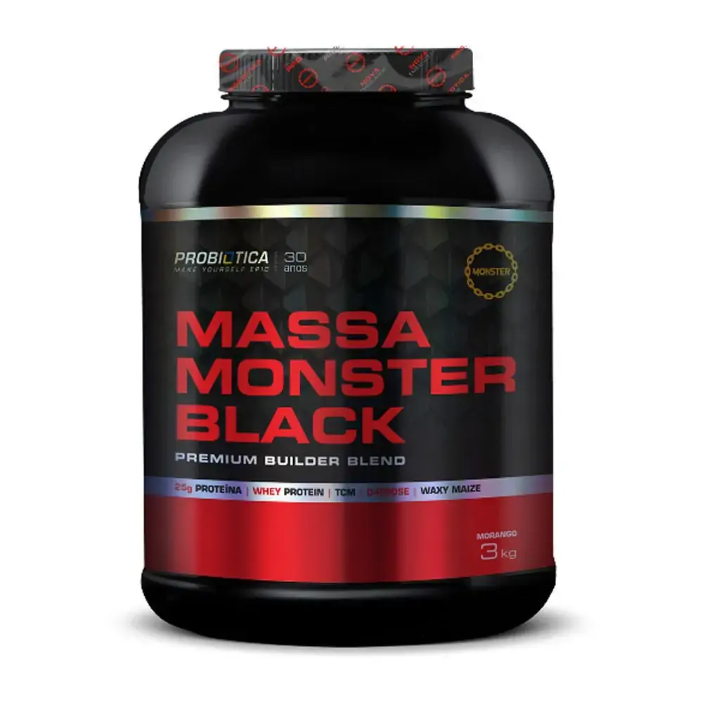 Massa Monster Black 3k Morango Probiotica Laboratorios Ldta