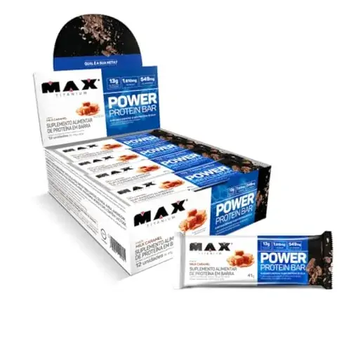 Power Protein Bar Dark 12un de 41gr - Max Titanium Sabor:Milk Caramel