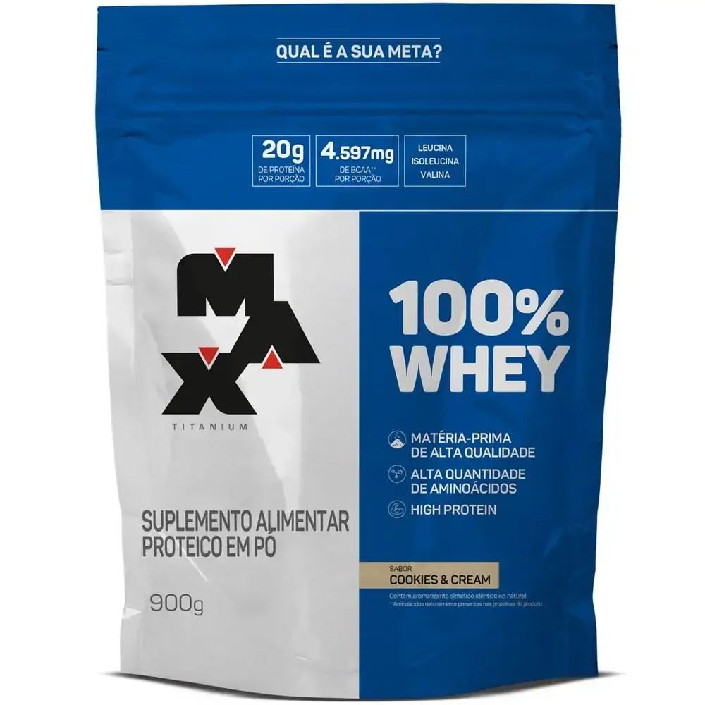 Refil Whey 100% Cookies & Cream - Max Titanium - 900g