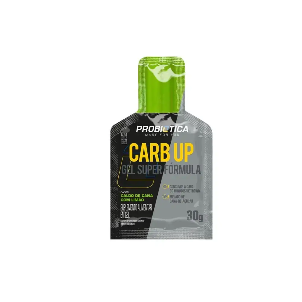 Carb Up Gel Super Fórmula - Caldo de Cana com Limão - Probiótica - 30g - CarbUp Gel Super Form Caldo