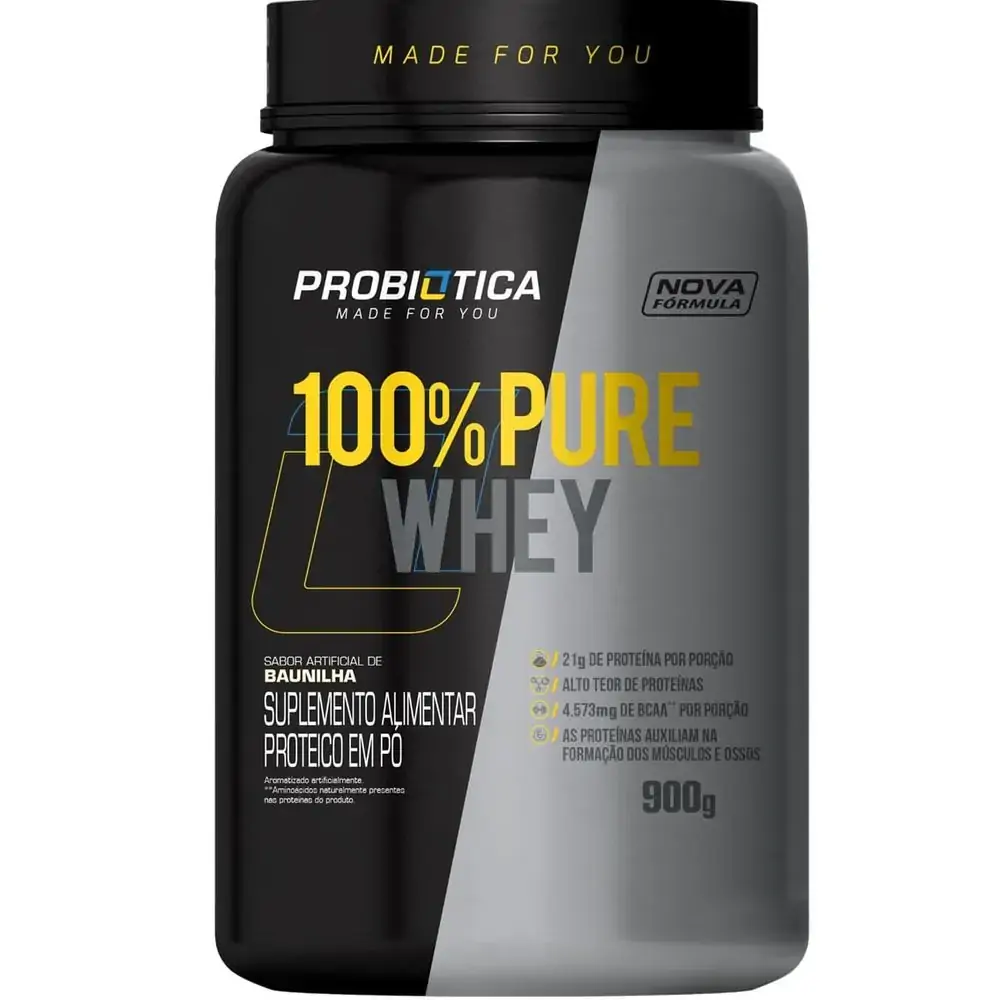 100% Pure Whey - Baunilha - Probiótica - 900g