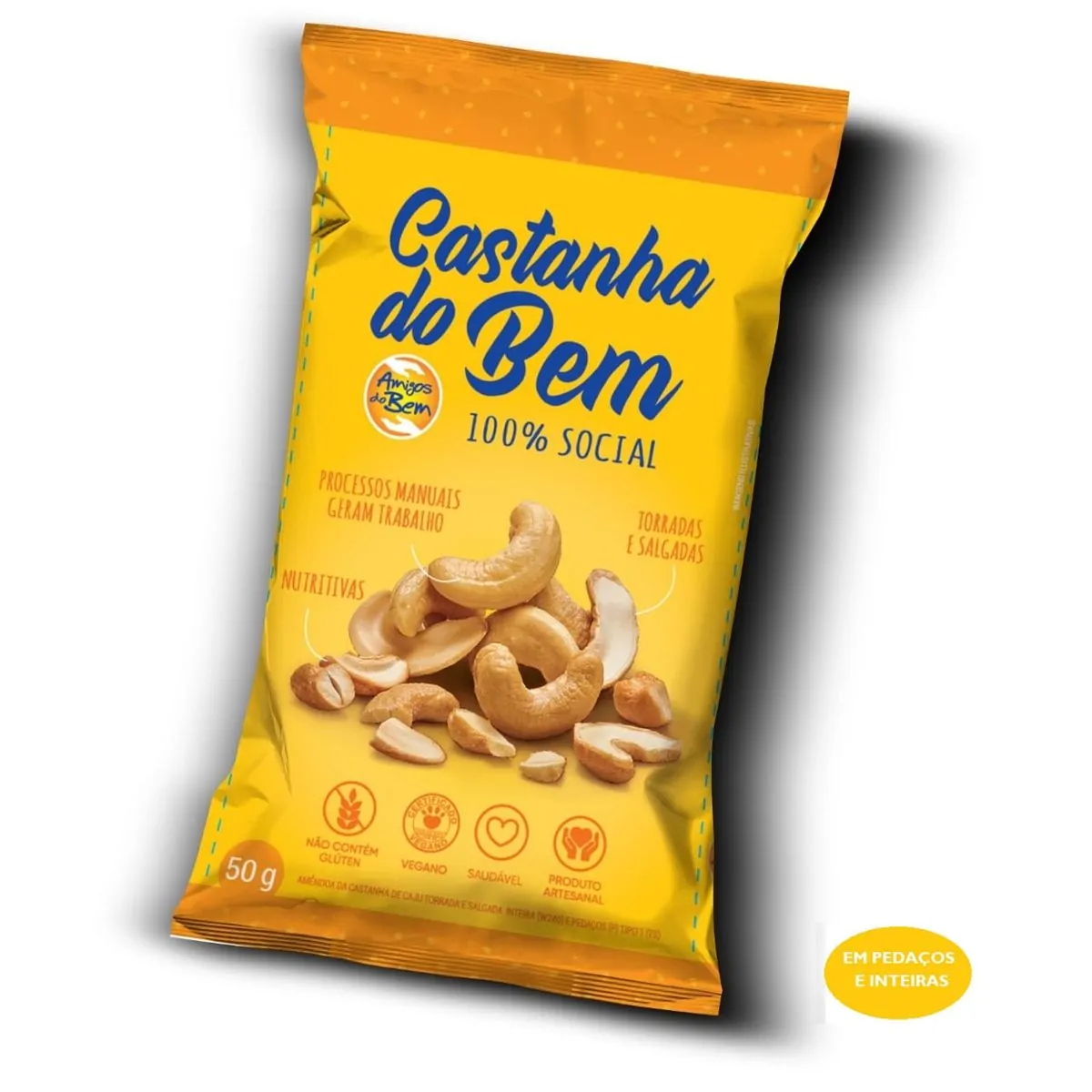 Castanha de Caju Torrada Salgada em Pedaços Amigos do Bem 50g