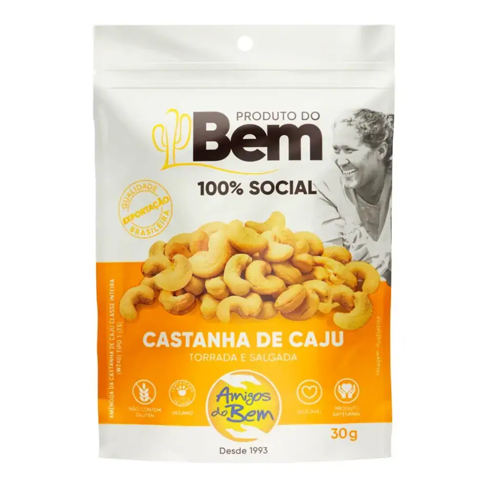 Castanha de Caju Torrada e Salgada  30g - Pouch