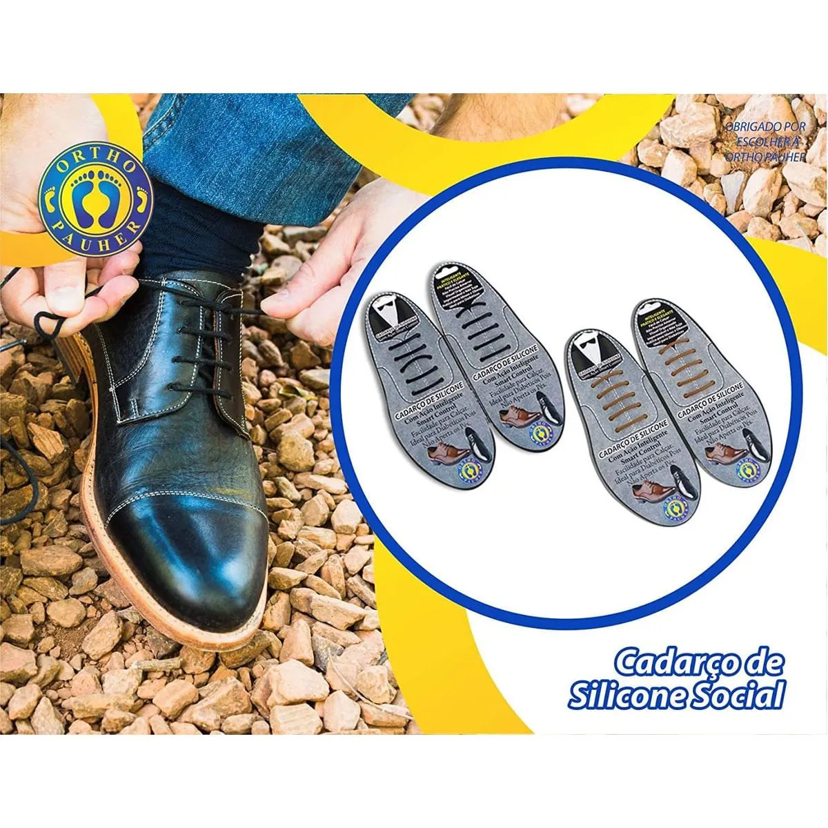 4092 - Cadarços De Silicone Social - Cor: Marrom