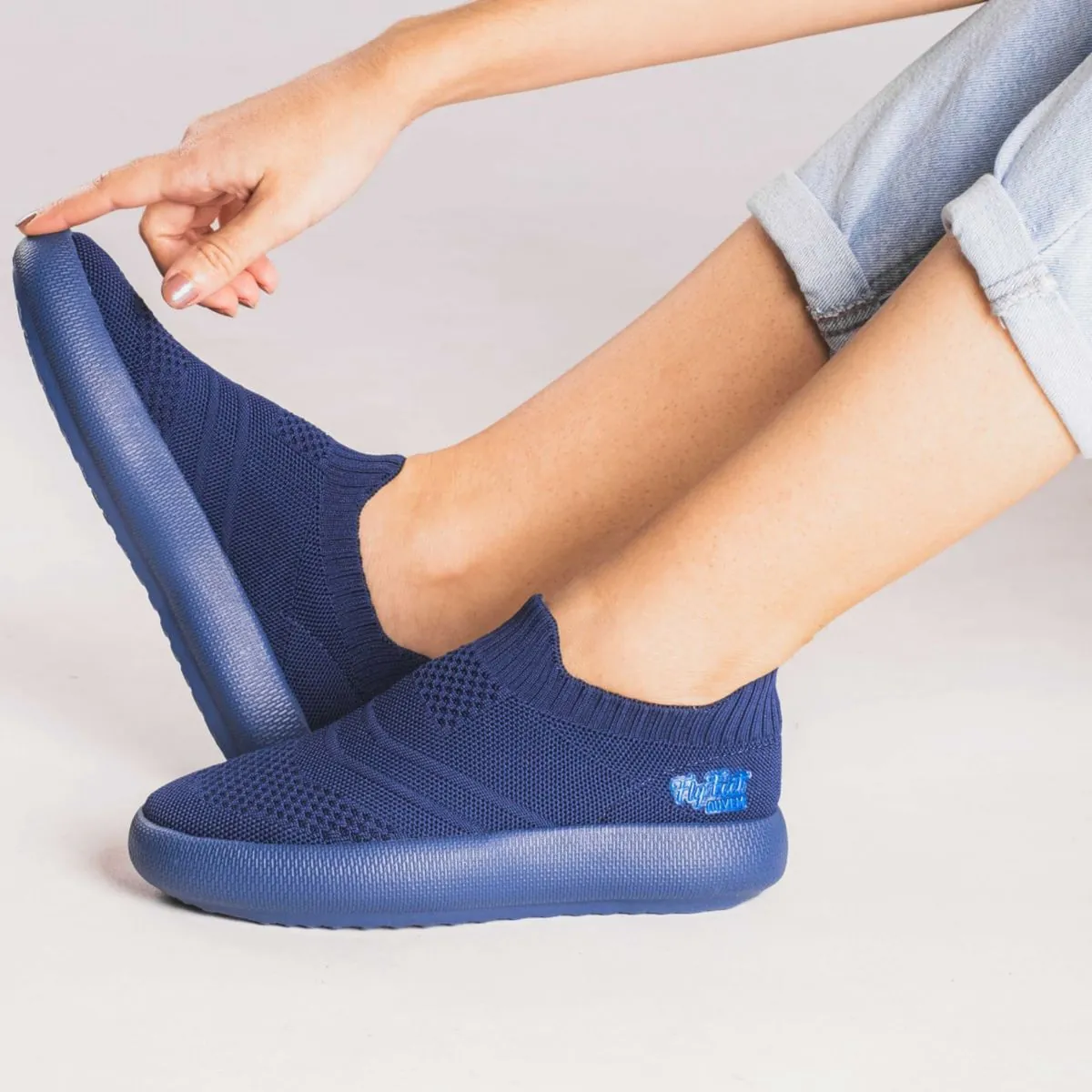 Tênis Ortopédico Flyfeet Nuvem Knit Ortho Pauher - Azul - 38/39