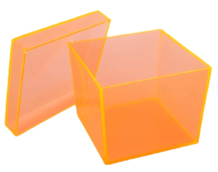 Caixa Acrilica 5x5 Neon Laranja 10
