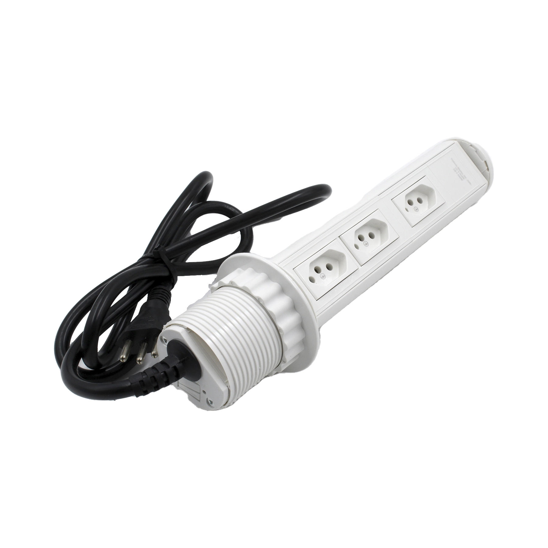 Mini Totem Manual Branco Com 3 Tomadas De 20A Tensão Maxima 250 V Com Cabo De Alimentação Qtmov