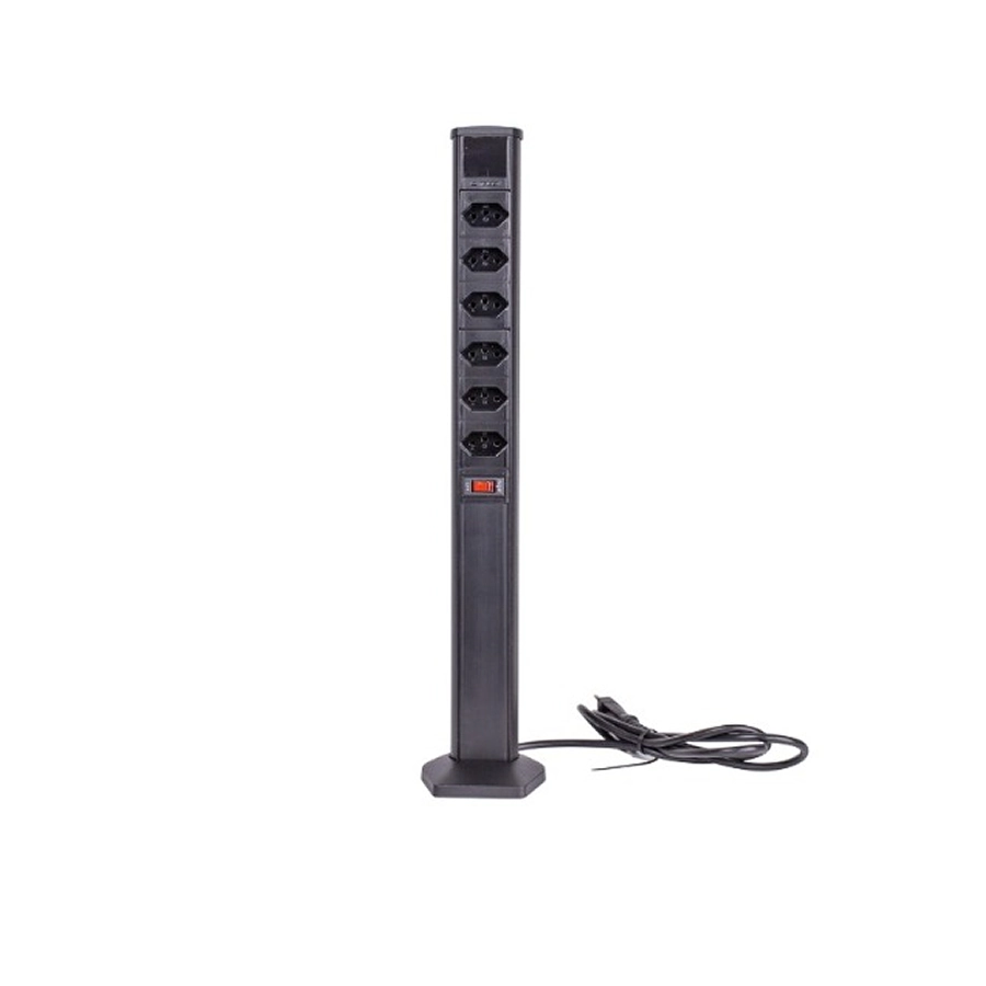 Torre De Tomadas Plus 6nbr 10a Preto Qm52820.00 Qtmov