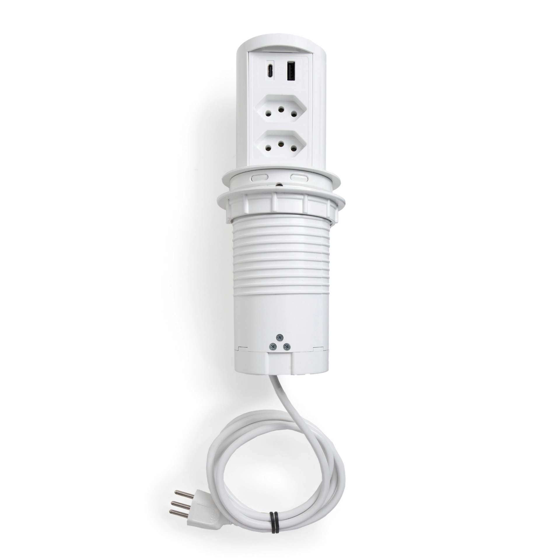 Torre Multiplug 2 Tomadas Elétricas + 2usb (a+c) 10a Branco