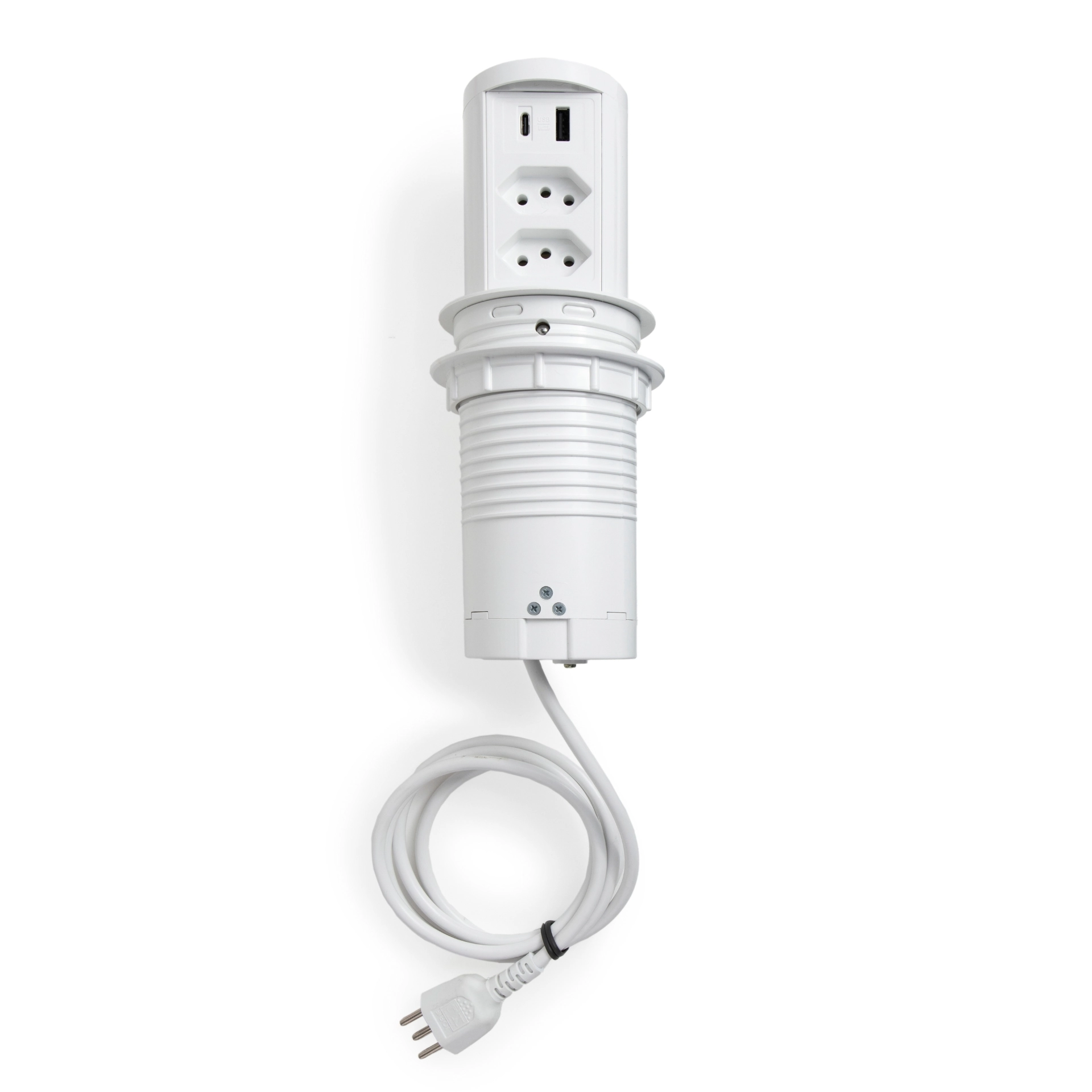 Torre Multiplug 2 Tomadas 10a + 2usb (a+c) + Indução Branco