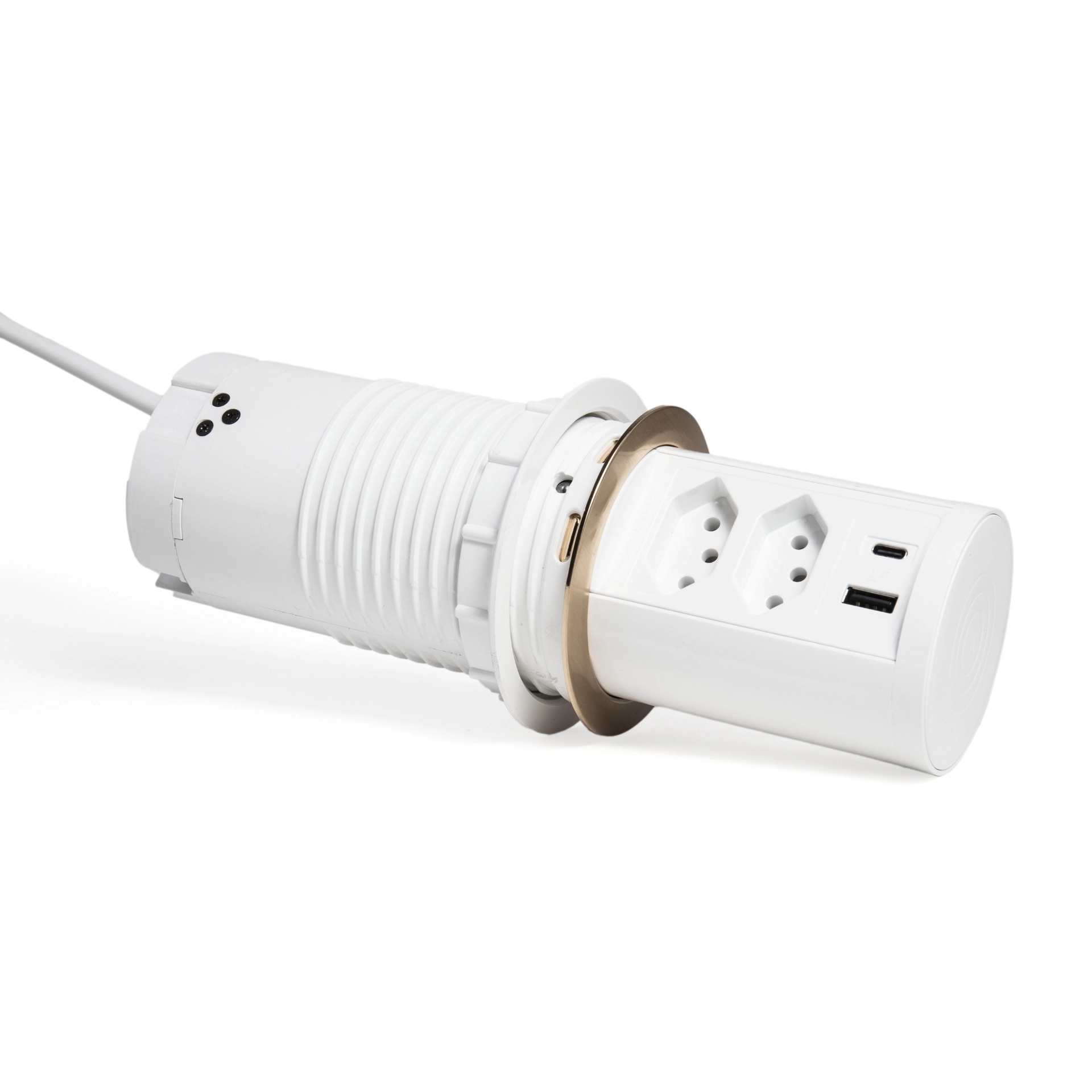 Torre Multiplug 2 Tomadas 20a + 2usb (a+c) + Indução Ouro