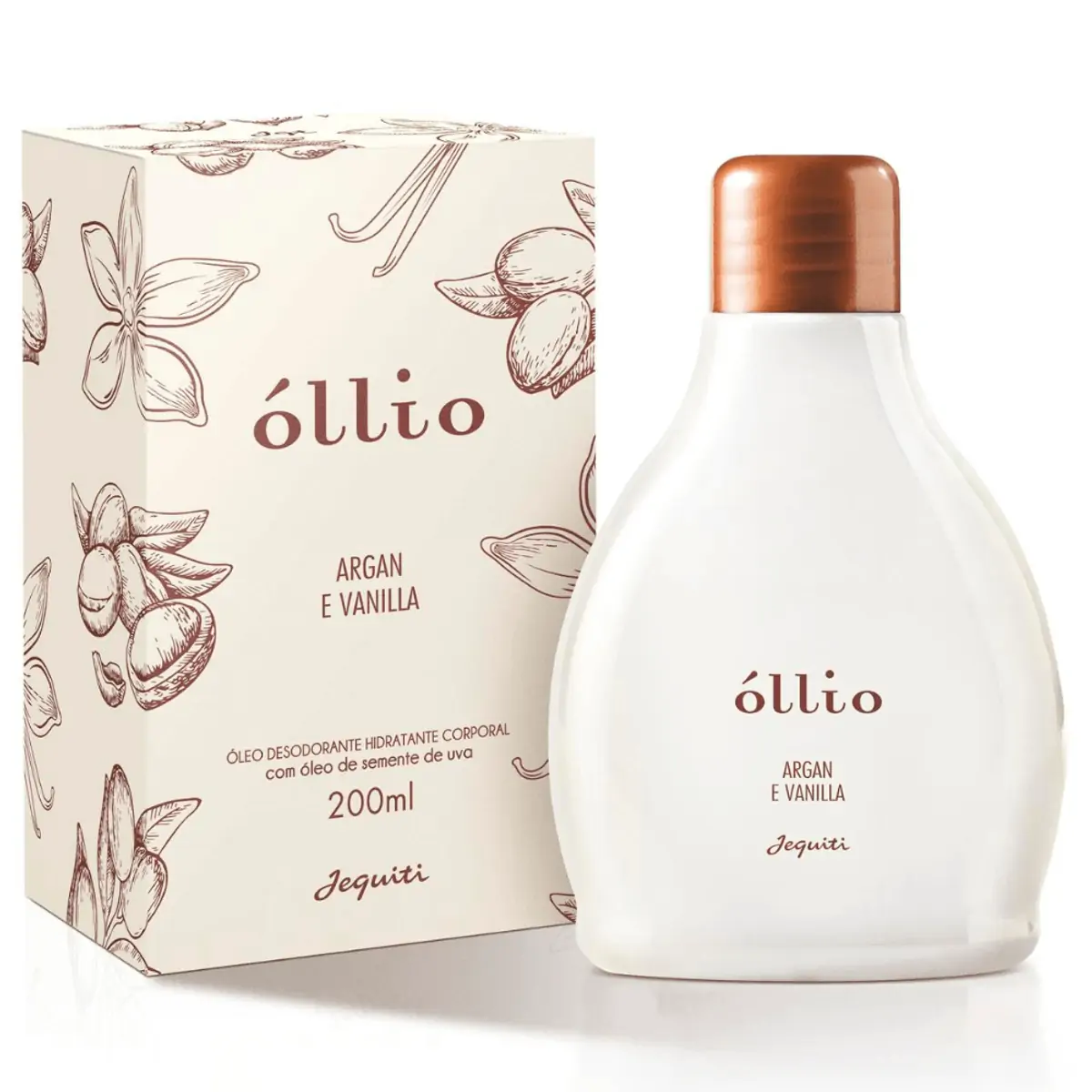 Óleo Desodorante Hidratante Corporal Óllio Argan e Vanilla Jequiti 200 ml