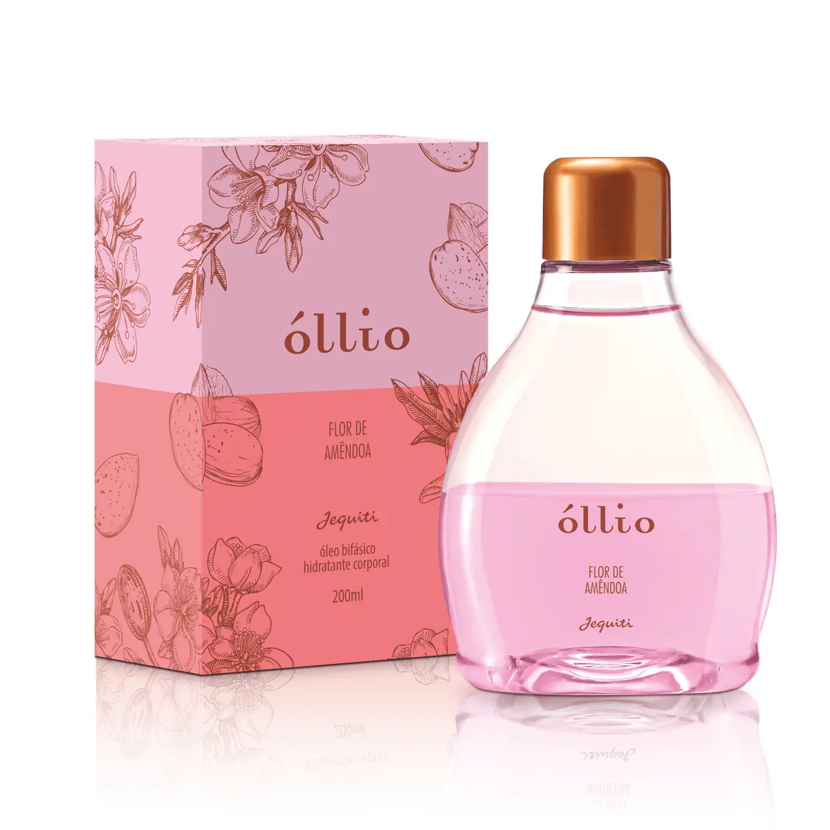 Óleo Bifásico Hidratante Corporal Óllio Flor de Amêndoa, 200 ml