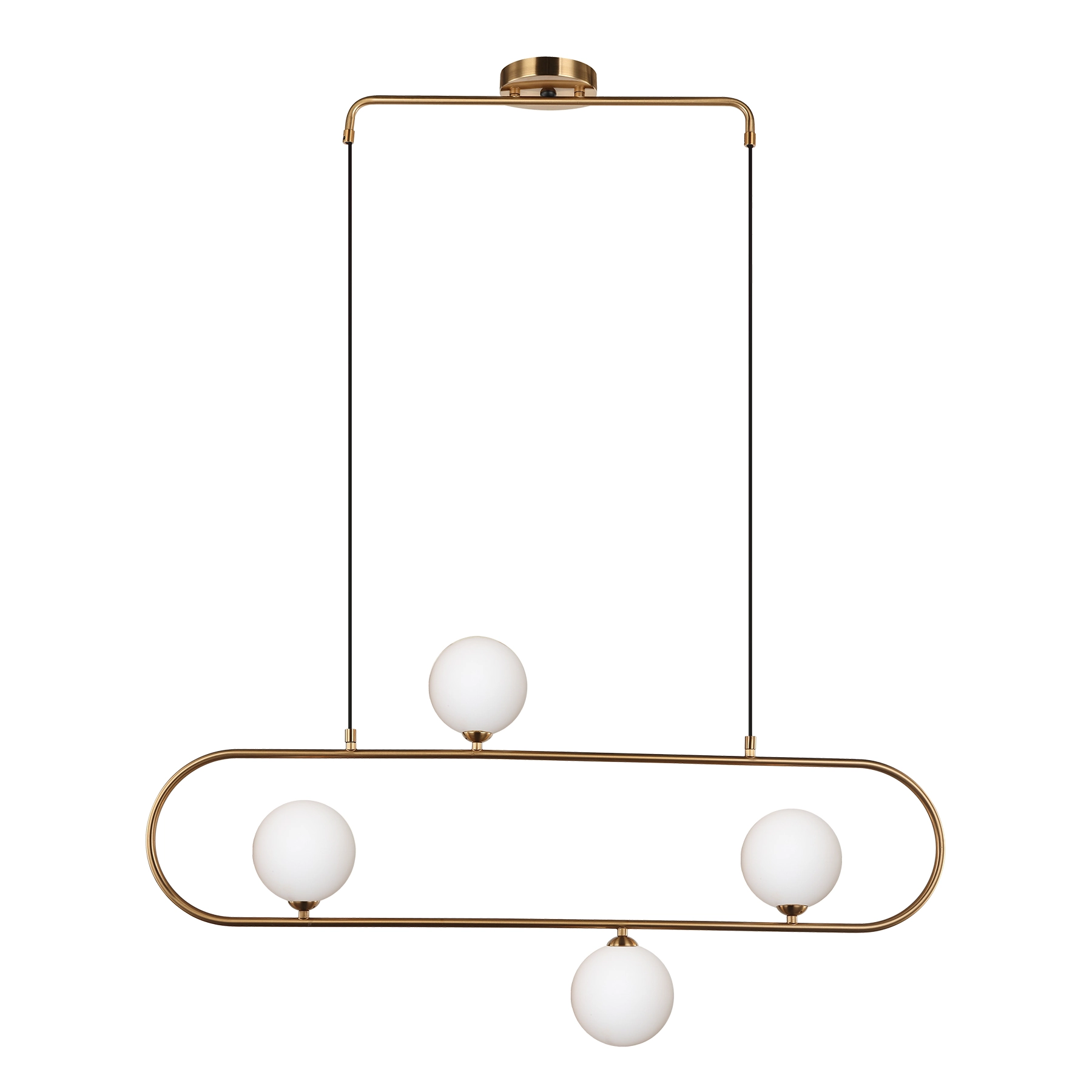 Pendente Interno 4 Lâmpadas Bronze Vidro e Metal Quality