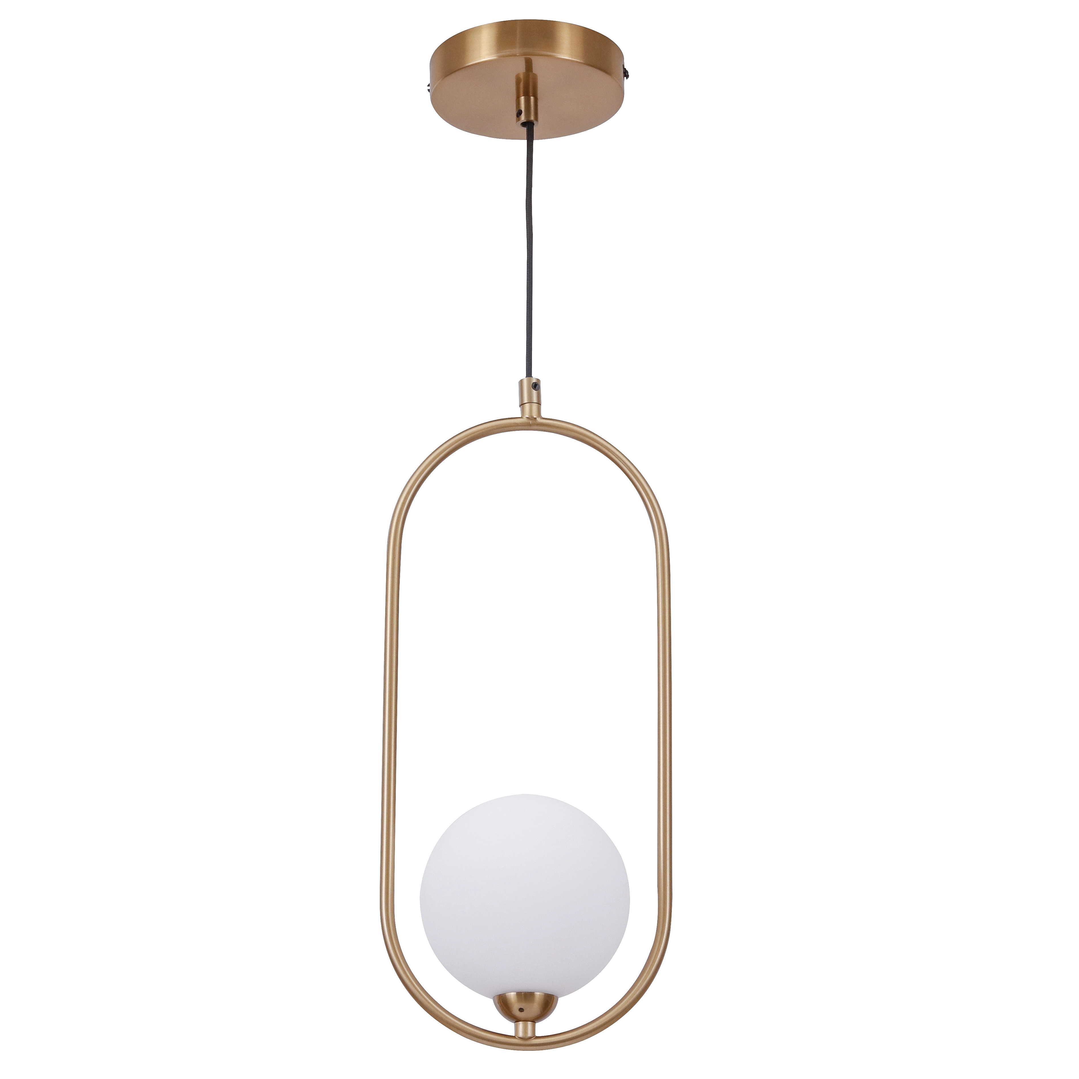Pendente Interno 1 Lâmpada Bronze Vidro e Metal Quality
