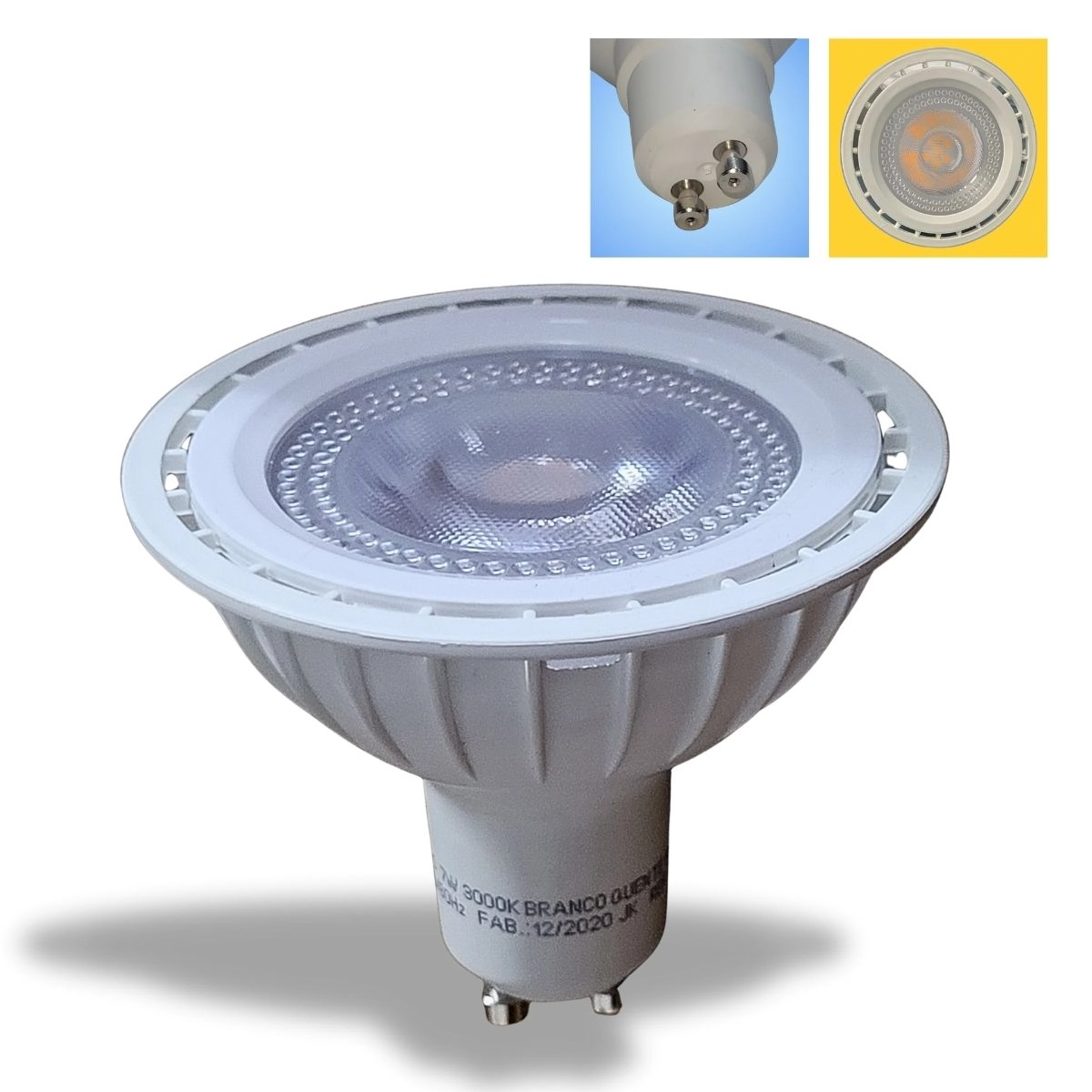 Lâmpada Led Ar70 Gu10 7w 3000k Branco Quente Bivolt