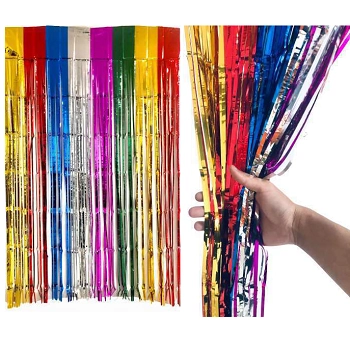 Cortina De Fita Metalizada 1x2m Multicolorida