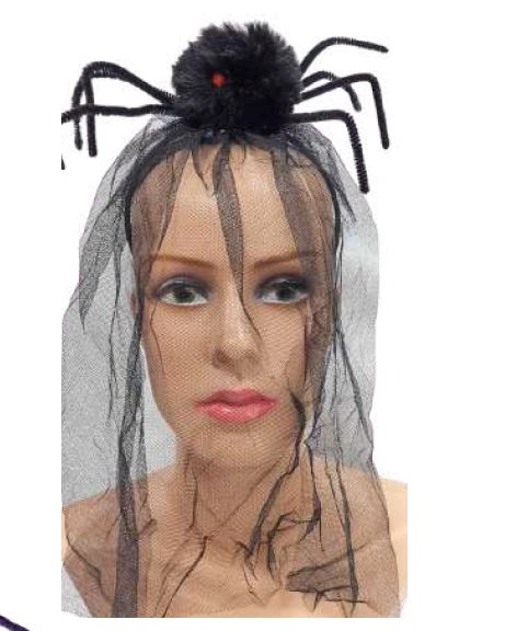 Tiara Aranha Peluda C/veu Luxo Ref.mod 698