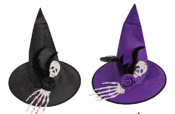 Chapeu Bruxa Luxo Flor Pena Mao Mod 746 Modamix