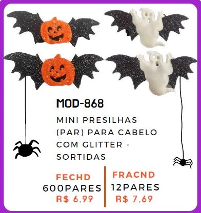 Mini Presilhas P/cabelo C/glitter Ref.mod 868 Nyr
