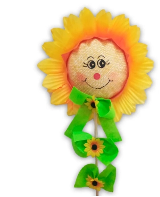 Enfeite Girassol No Palito 53cm Nyr