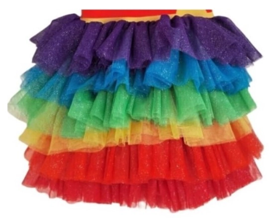 Saia Tule Com Babados Colorida Mod 994 Nyr