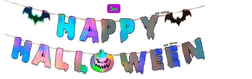 Varal Happy Halloween Nacarado 3m Nyr