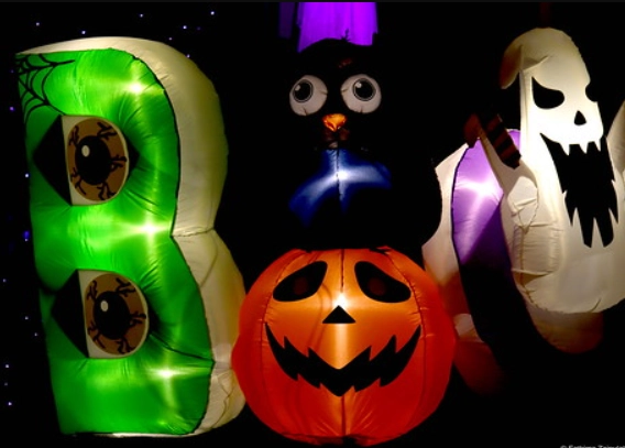 Boo Fantasma/abobora/coruja Inflavel Bivolt 1,25mx2m Nyr