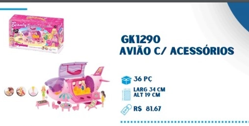 Gk1290 36 Pc/cx Avio Com Acessrios 7899958221864
