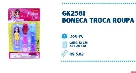 Boneca C/acessorios Ref.gk2581