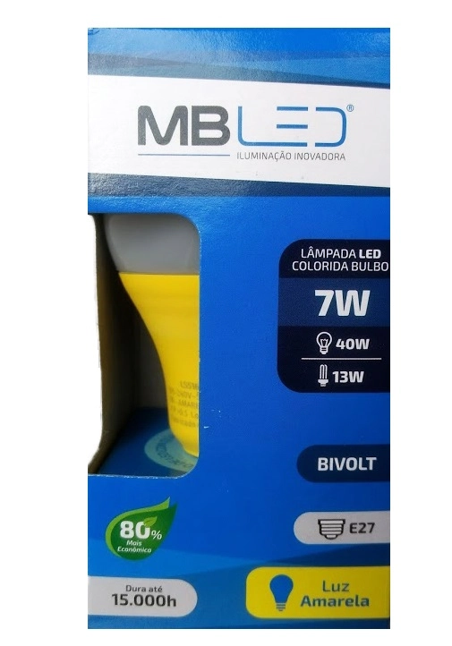 Lâmpada Led Bulbo   7w Amarelo -mbled