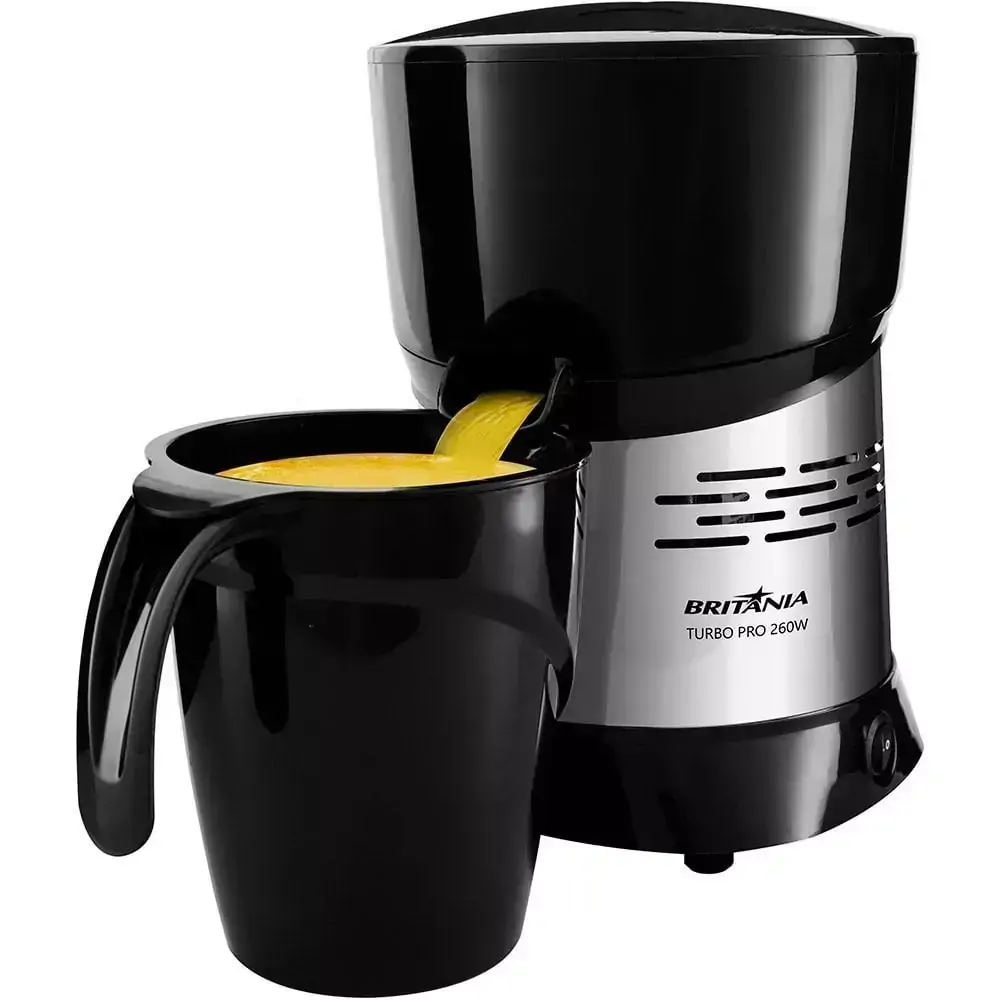 Espremedor de Frutas Britânia Profissional Turbo Pro, 260W, 1,3 Litros, Preto - Bivolt