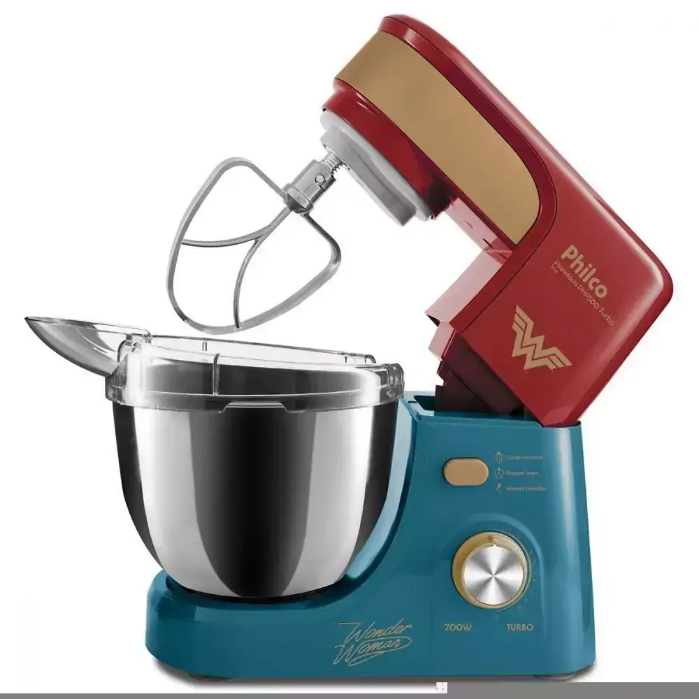 Batedeira Planetária Philco Mulher Maravilha Turbo Inox 110V