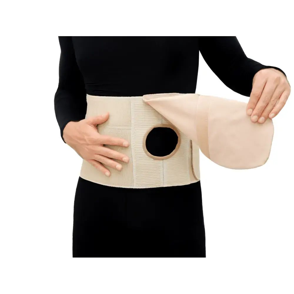 Cinta Suporte Bolsa de Ostomia com Velcro 3 Elásticos Bege - Flambé XG