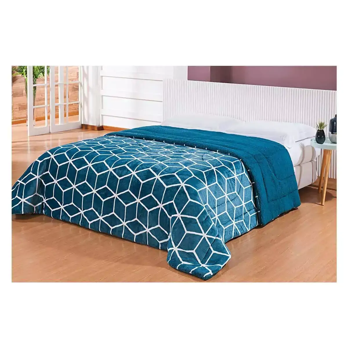 Edredom King Size Coberdrom Grande Macio Geometric Des 12