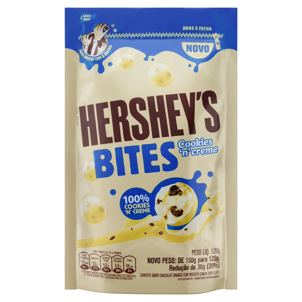 Bites de Chocolate Branco Cookies 'n' Creme Hershey's 120g