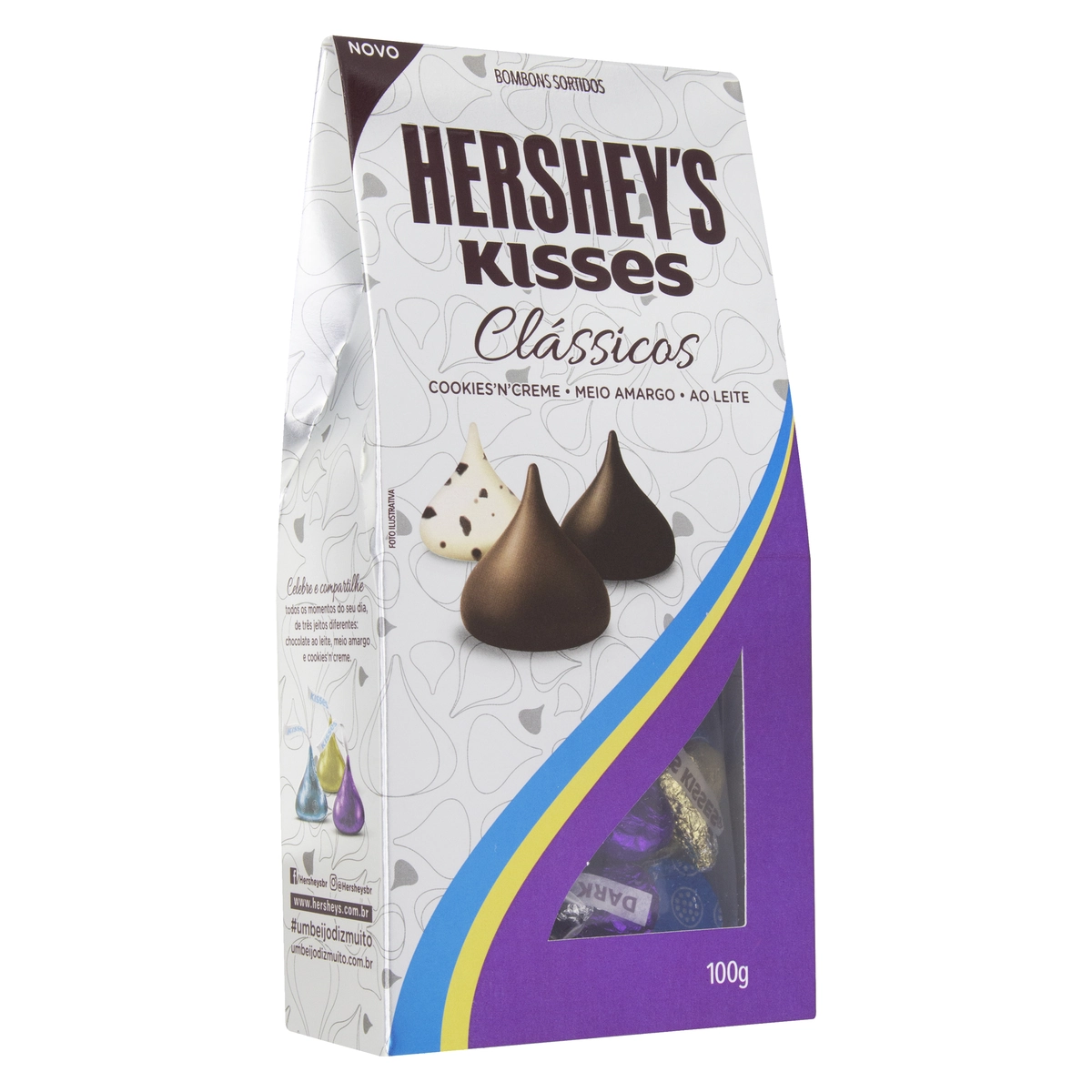 Bombom Sortido Hersheys Kisses Clássicos Caixa 100g